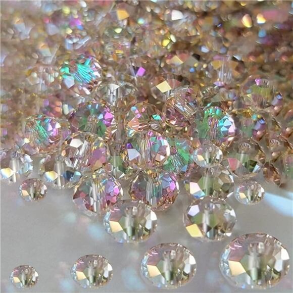 800Pcs 4/6/8/10mm Crystal Glass Beads for Jewelry Making Beads for Bracelets - Picture 1 of 7